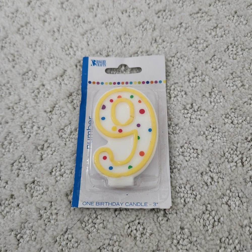 Betty Crocker Bakery Crafts Birthday Candle Set Number 4 and 9 Polka Dot 3 Inch